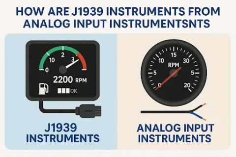 How are J1939 instruments different from analog input instruments